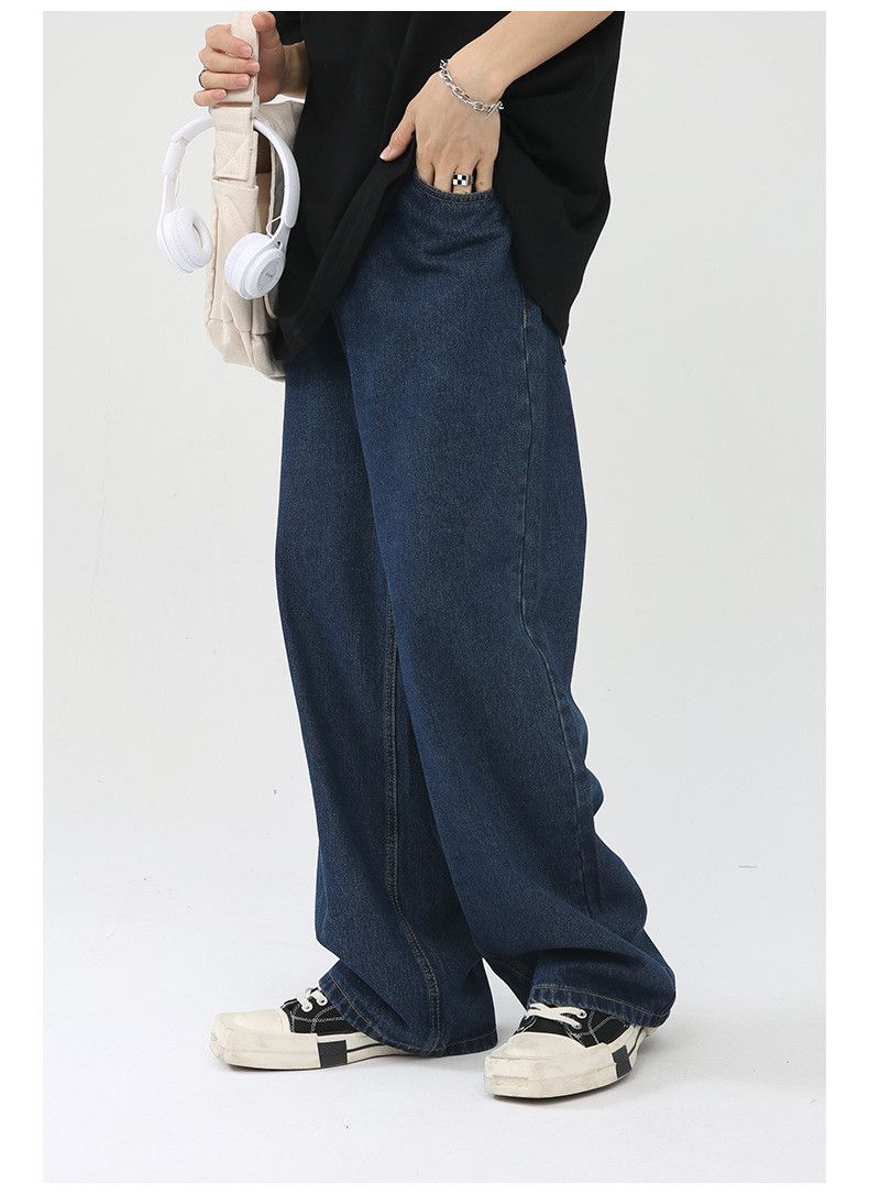 Japanese Brand × Jean Dark blue Japanese retro loose casual washed straight jeans Size US 32 / EU 48 - 6 Thumbnail