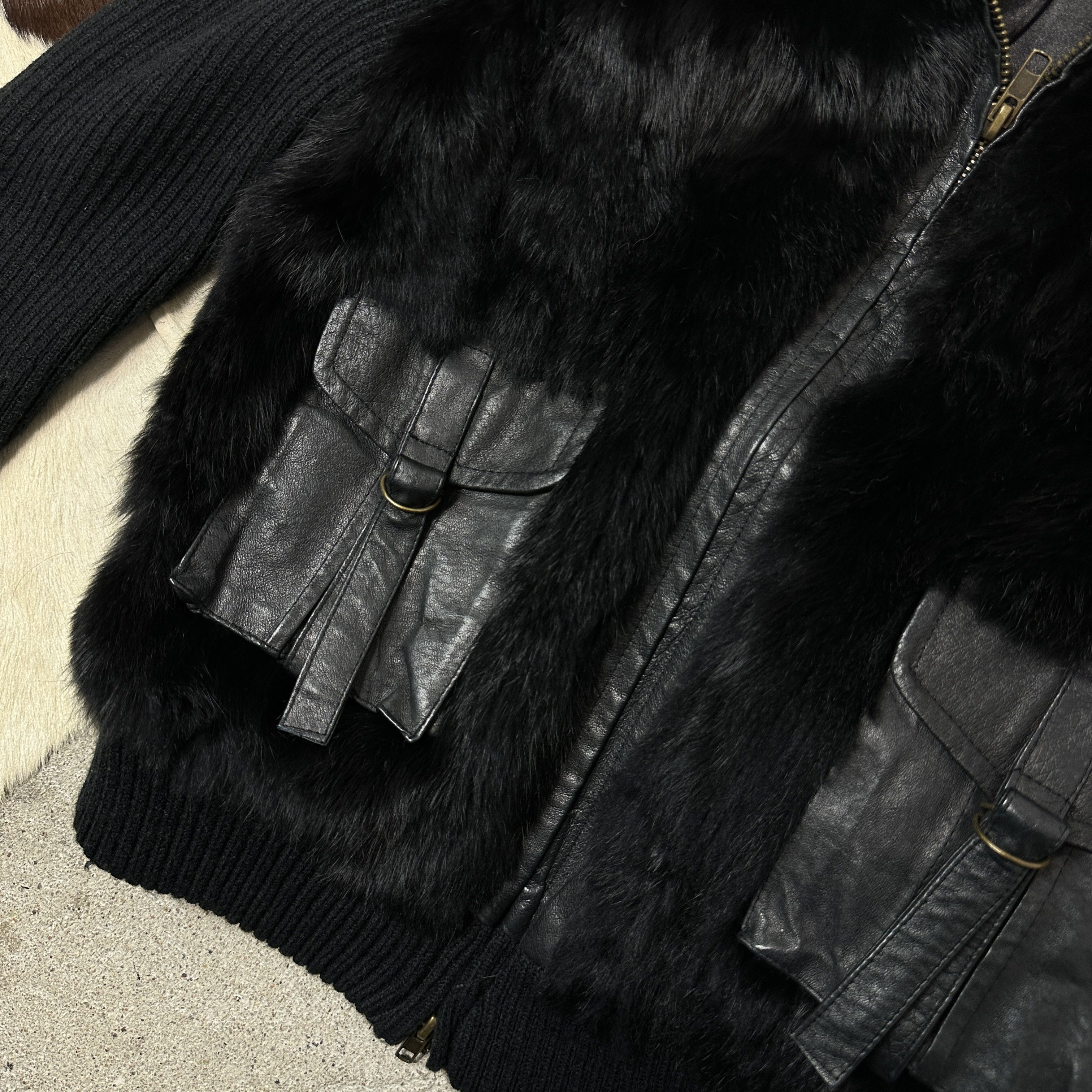 DKNY Vintage Avant Garde Rabbit Real Fur DKNY Jacket Y2K Size S / US 4 / IT 40 - 8 Thumbnail
