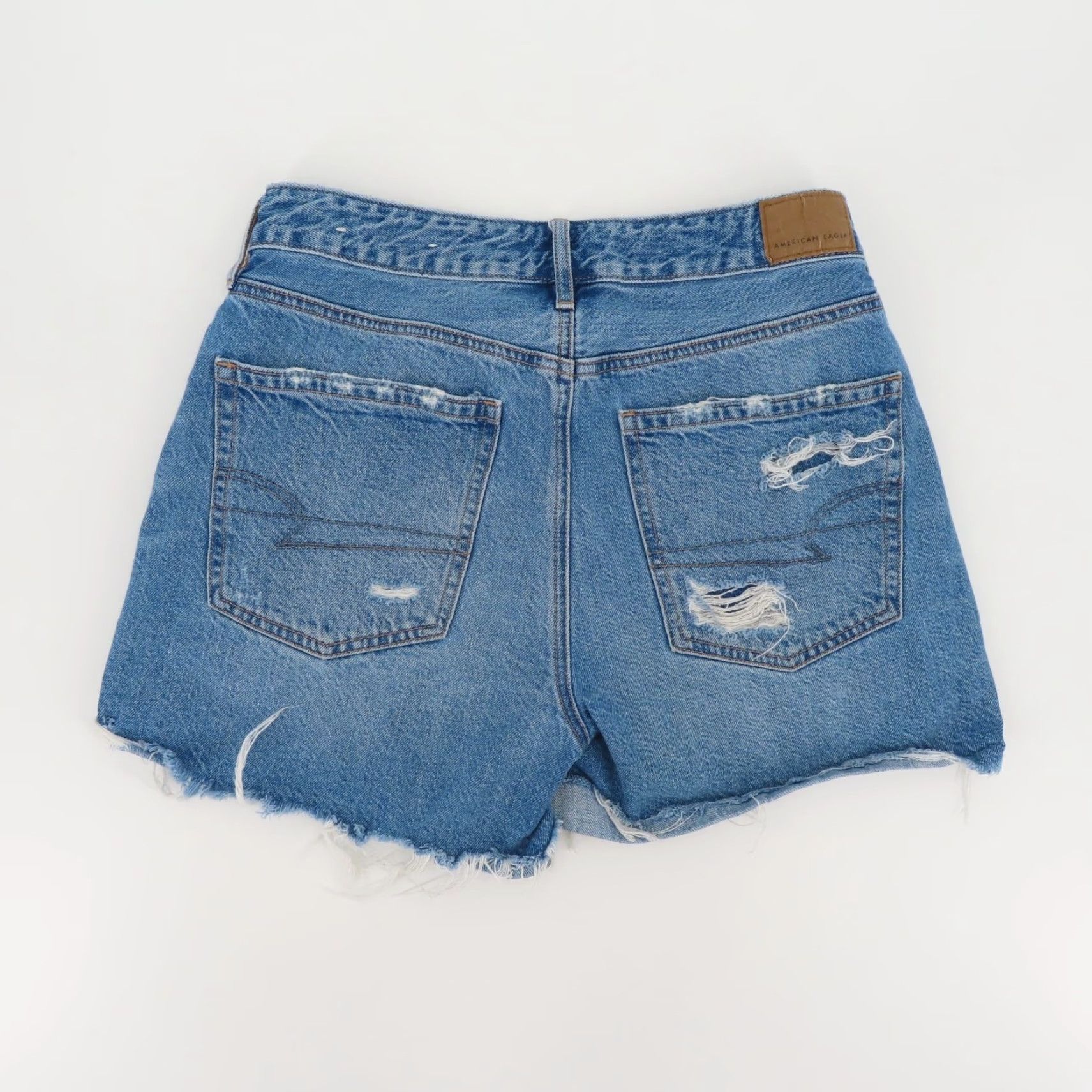 American Eagle Outfitters VINTAGE American Eagle Outfitters Women Tomgirl Short Blue Distressed Denim Jean Cotton Size 26" / US 2 / IT 38 - 6 Thumbnail