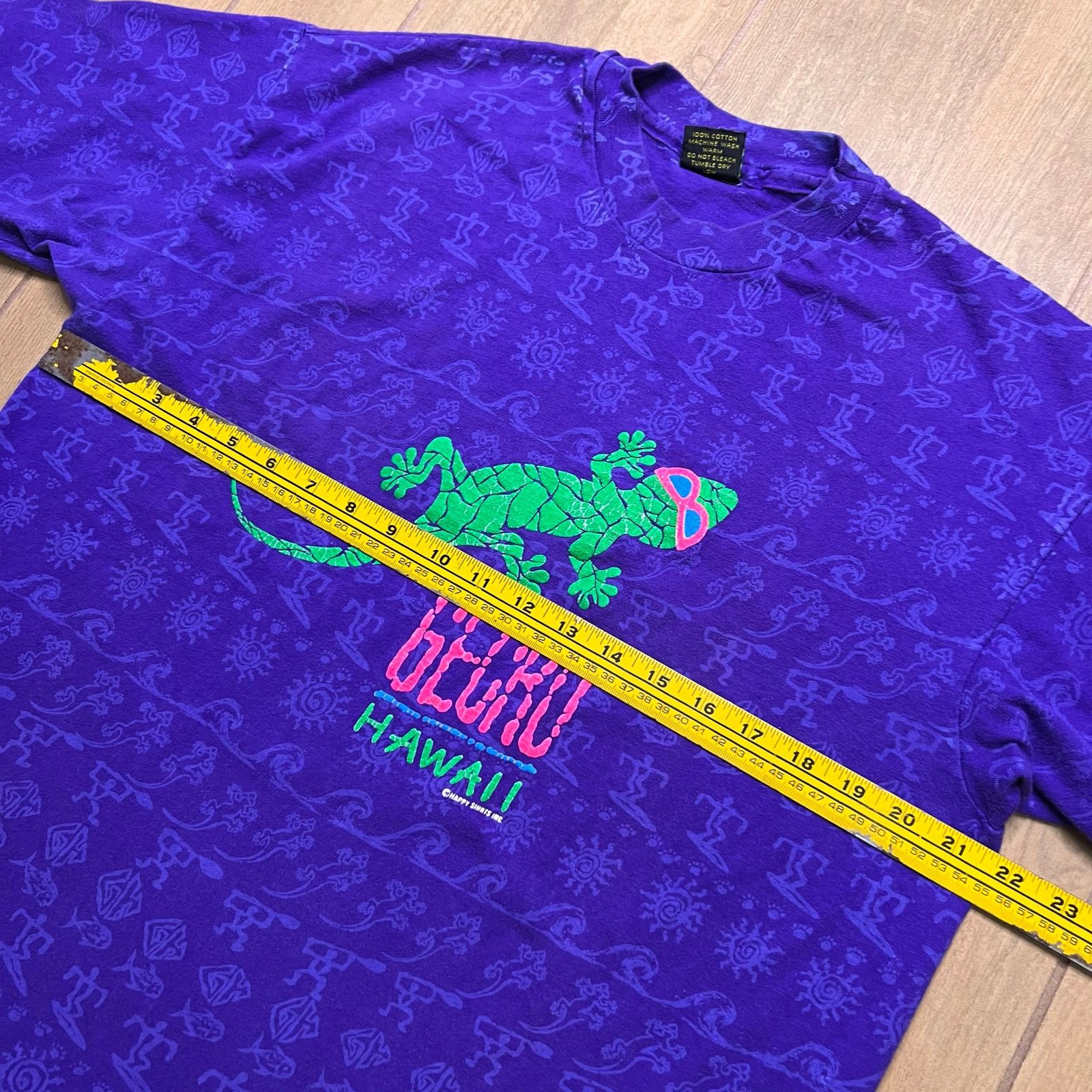 Vintage Vintage 90s Gecko Hawaii AOP surf skate Happy Shirts XL Size US XL / EU 56 / 4 - 7 Thumbnail