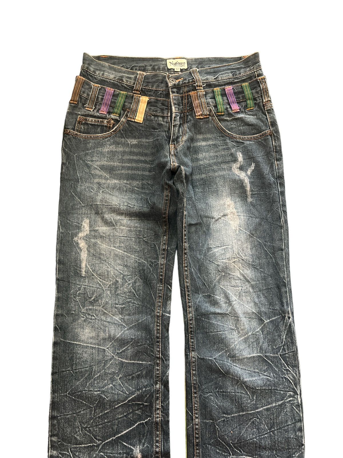 Japanese Brand × Vintage DOUBLE WAIST‼️NYLAUS DISTRESSED DENIM PANT Size US 30 / EU 46 - 3 Thumbnail