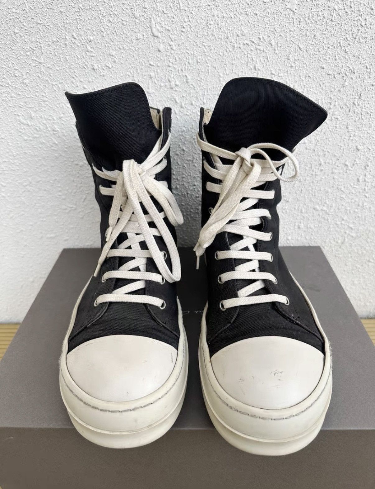 Rick Owens Rick Owens DRKSHDW mismatched lettering high-top sneakers Size US 8.5 / EU 41-42 - 3 Thumbnail