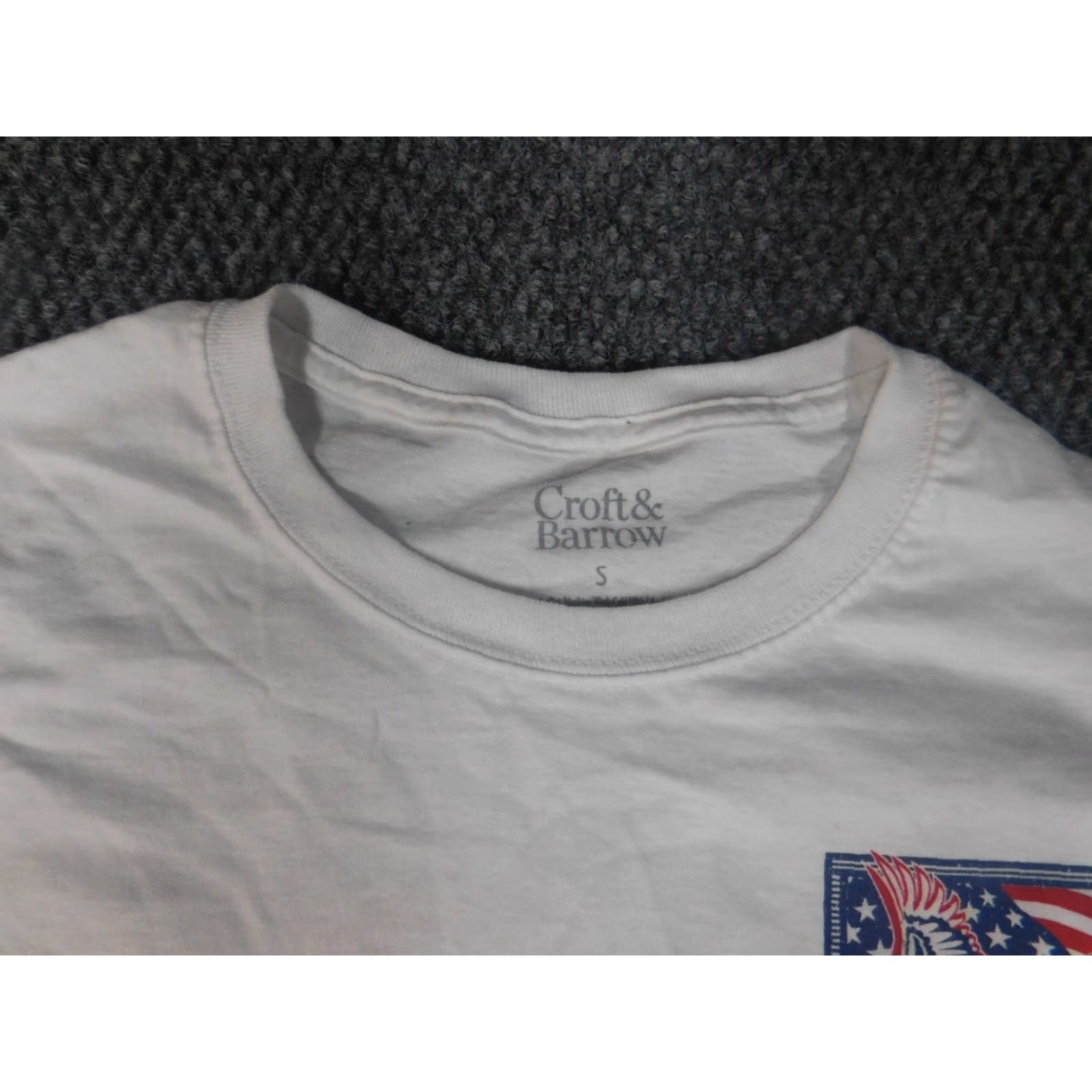 Croft & Barrow Croft & Barrow Mens Shirt White S Short Sleeve Crew Neck Graphic Logo T-Shirt USA Cotton Spandex Knit Regular Size US S / EU 44-46 / 1 - 5 Thumbnail