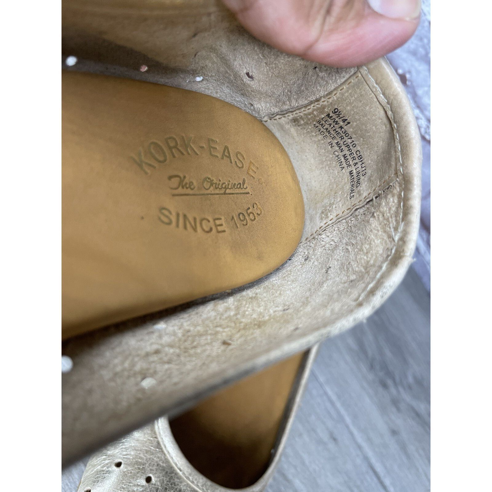AFFXWRKS Kork Ease Metallic Gold Leather Perforated Ballet Flats Shoe Size US 11 / IT 41 - 9 Thumbnail