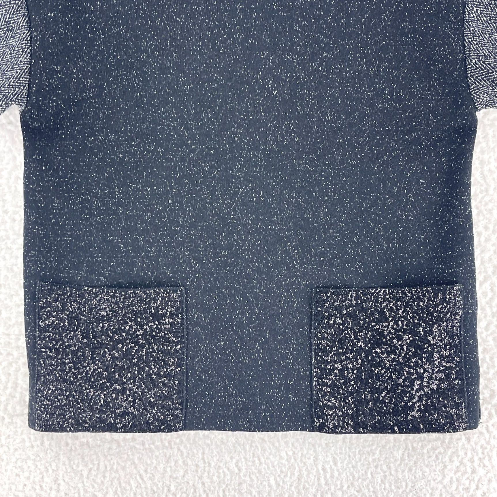 Banana Republic Banana Republic Box Shirt Womens Small Black Silver Sequin Pocket Shiny City Classic Designer Holiday Size S / US 4 / IT 40 - 4 Thumbnail