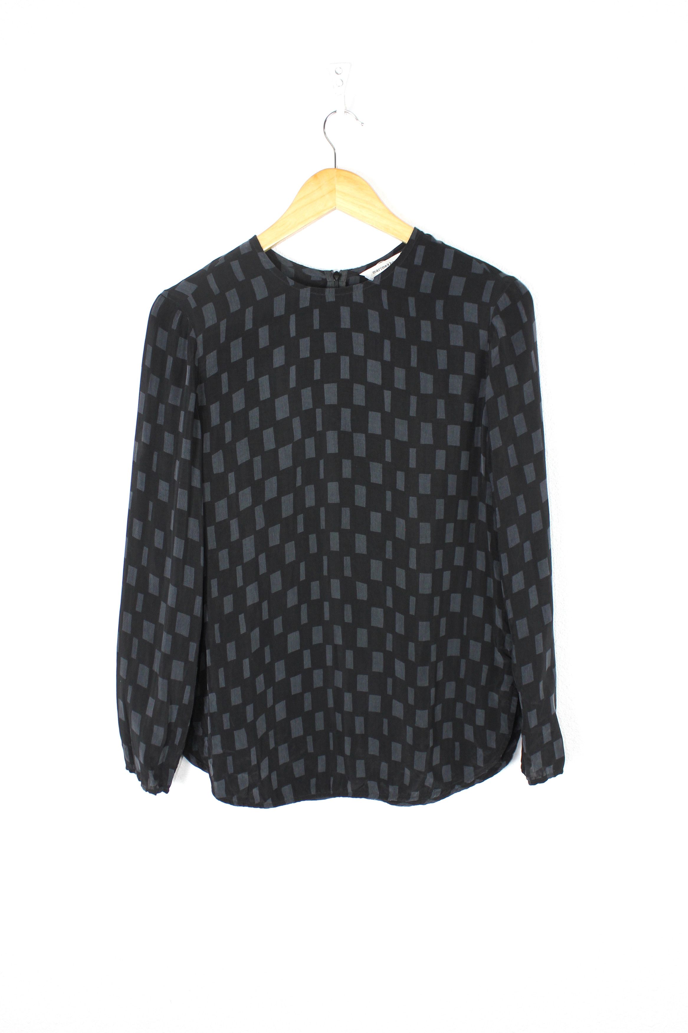 Designer × Marimekko Marimekko Black Geometric Printed Blouse 36 Size XS / US 0-2 / IT 36-38 - 1 Thumbnail
