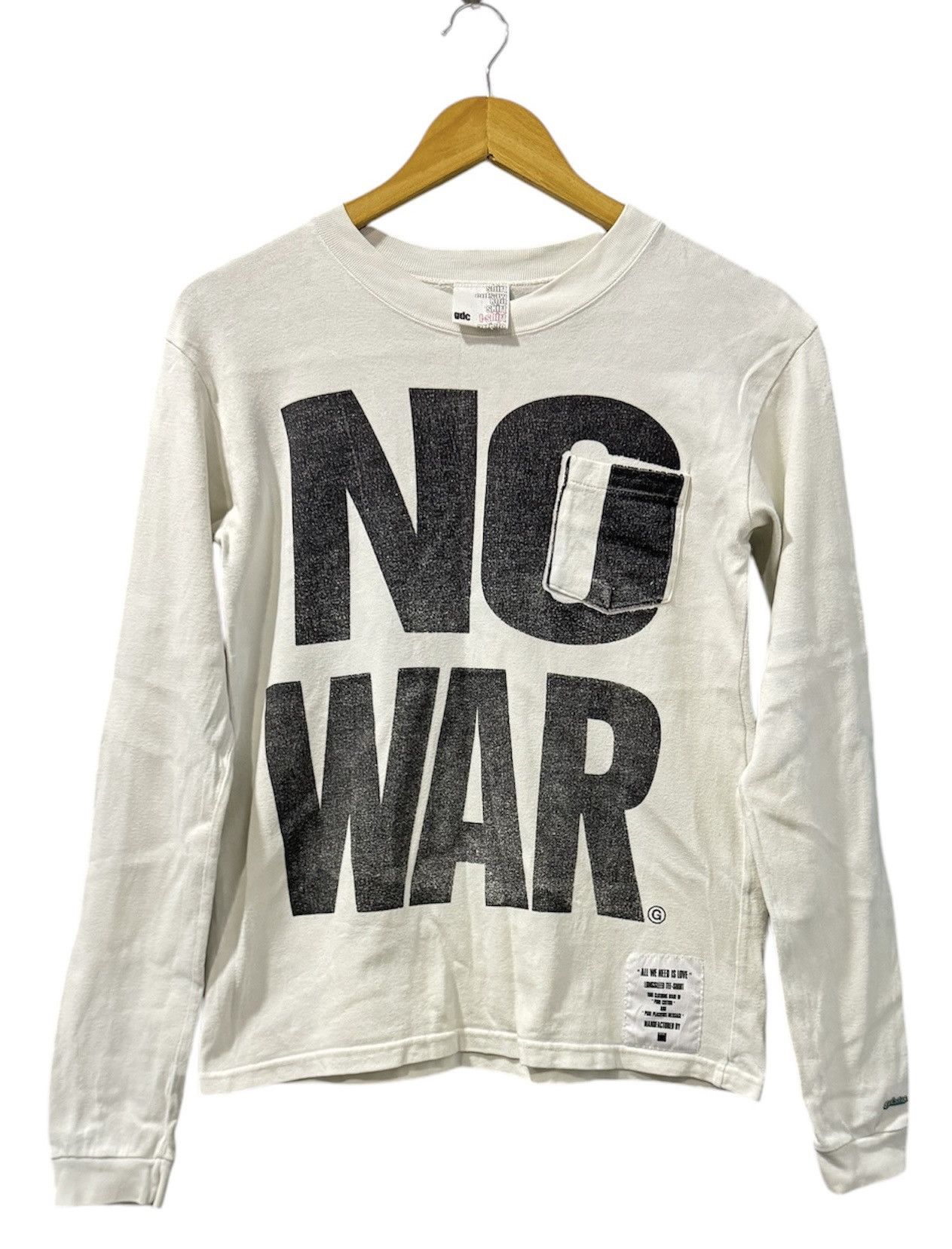 Japanese Brand Narcotic GDC "No War" Pocket Tee Long Sleeve Tee Shirt Size S / US 4 / IT 40 - 1 Thumbnail