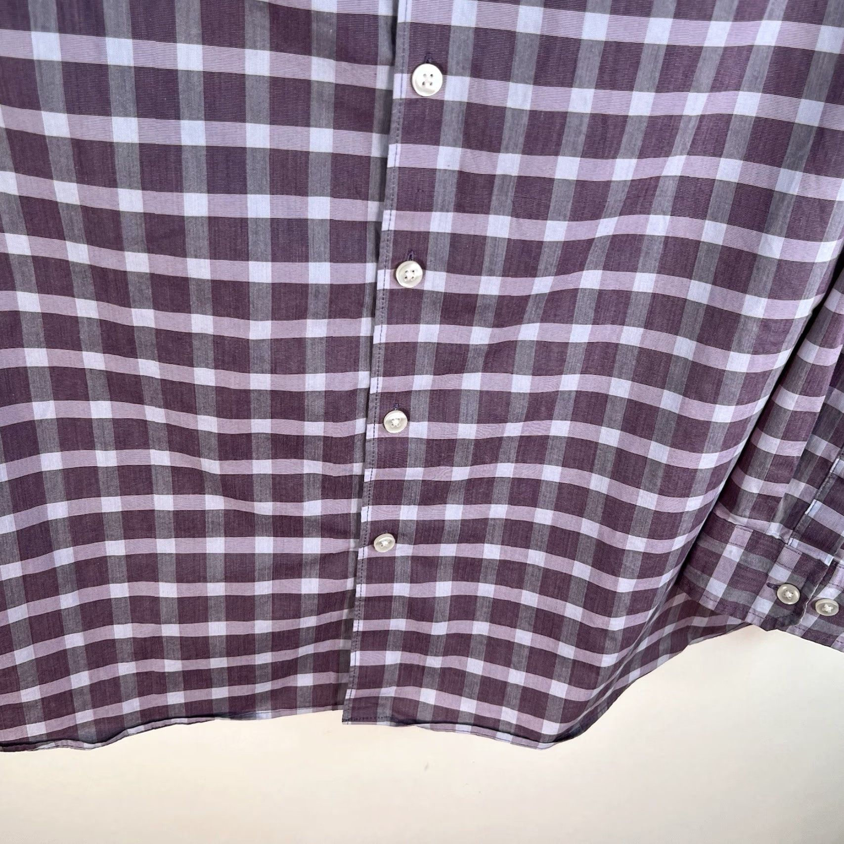 Van Heusen Van Heusen Plaid Button-Up Shirt 4XLT Purple Cotton Blend Stretch Mens Classic Long Sleeve Size US XXL / EU 58 / 5 - 4 Thumbnail