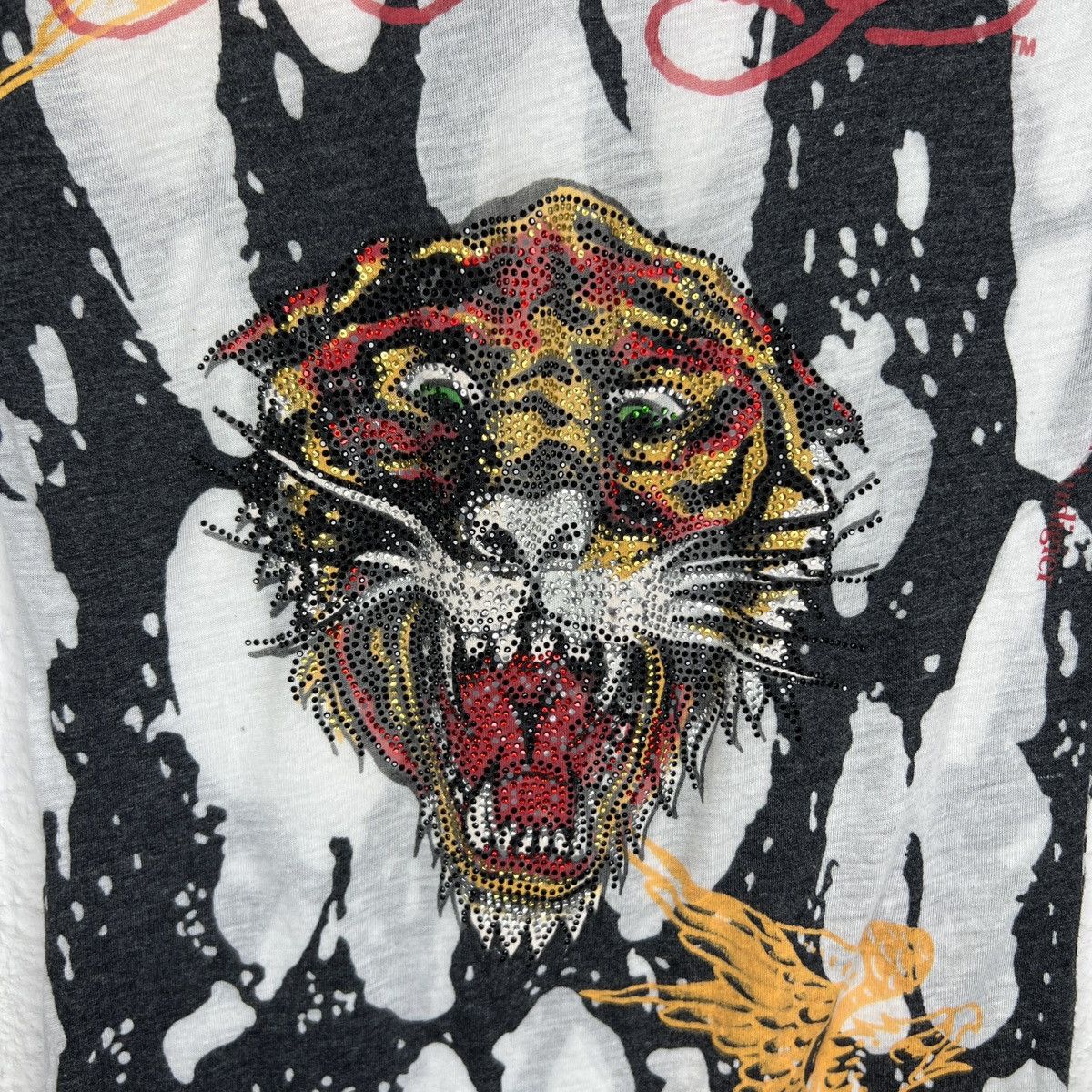 Christian Audigier × Ed Hardy Ed Hardy Christian Audigier Tee Tshirt Swarovski Tiger Y2K Size S / US 4 / IT 40 - 4 Thumbnail