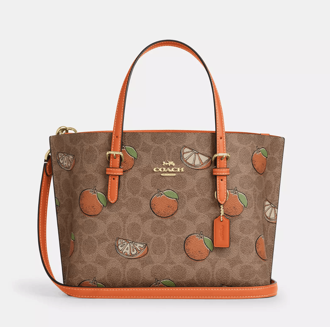 Coach Mollie Tote Bag 25 With Orange Print CBB55 Size ONE SIZE - 8 Thumbnail