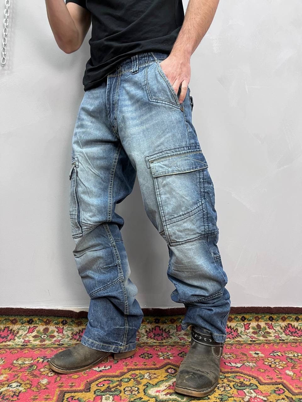 Issey Miyake × Japanese Brand × Tete Homme 2000s Tete Home Multipocket Bondage Cargo Pants Size US 35 - 2 Thumbnail
