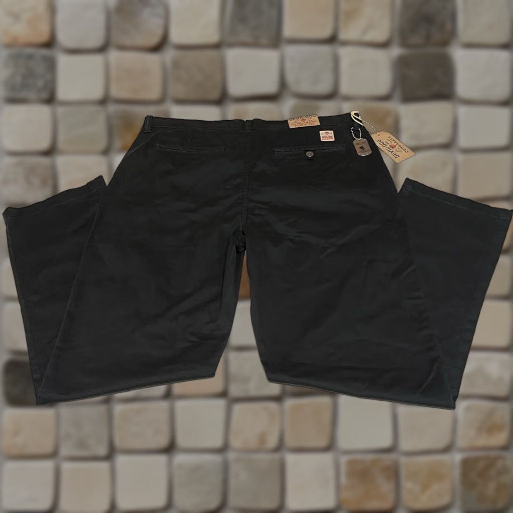 Vintage DEVIL-DOG Dungarees Chino Pants Mens 36x32 36x31 Black NWT Vintage? Military Logo 5-Pocket Straight Front Classic Fit Clothing Size US 36 / EU 52 - 1 Thumbnail
