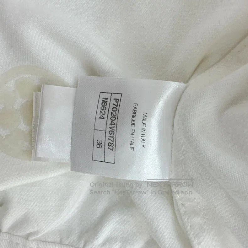 Chanel Chanel White camelia relief denim jacket Size XS / US 0-2 / IT 36-38 - 5 Thumbnail