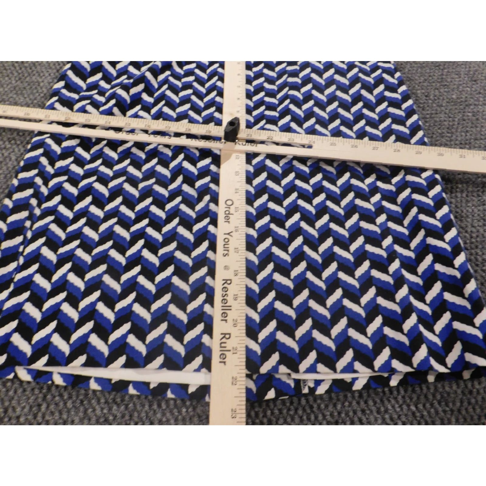 Ann Taylor Ann Taylor Skirt Womens 8 A-Line Knee Length Striped Knit Zip Blue Medium Cotton Lined Size 30" / US 8 / IT 44 - 4 Thumbnail