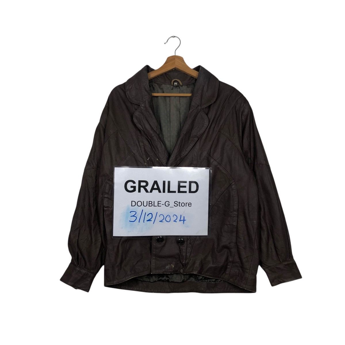Japanese Brand 📌Vintage Leather Jacket Delta Double Breast Size US M / EU 48-50 / 2 - 1 Thumbnail