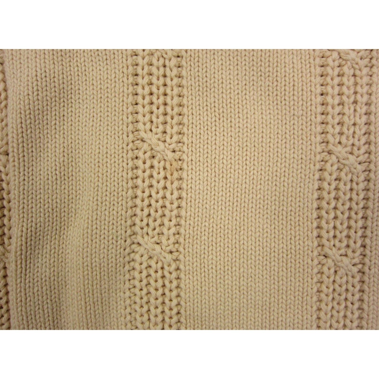 Liz Claiborne VINTAGE Claiborne Sweater Mens L Crew Neck Ivory Cotton Cable-Knit Long Sleeve Pullover Casual Classic Fall Winter Size US L / EU 52-54 / 3 - 5 Thumbnail