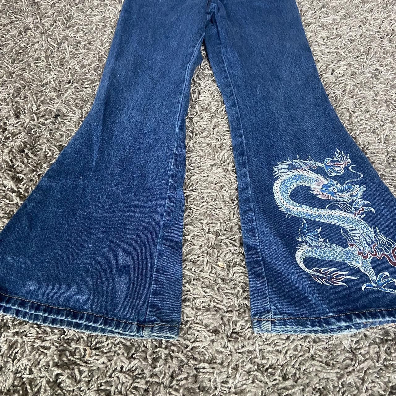 image of If Six Was Nine x Jnco In Charged Super Men Flare Jeans in Blue (Size 32)