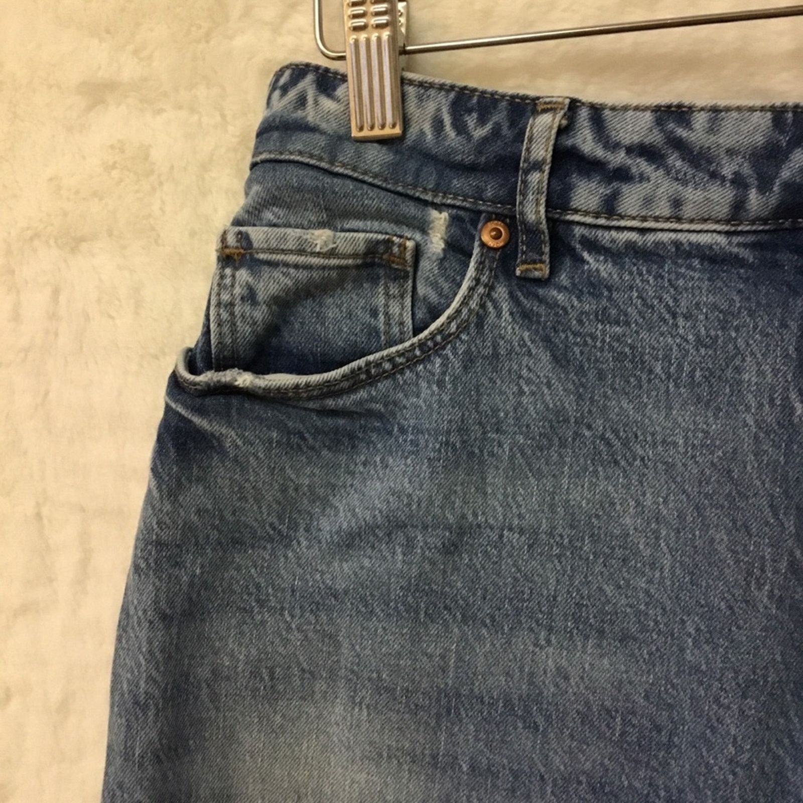 Loft Loft Blue Curvy High Waist Straight Crop Jeans Size 30" / US 8 / IT 44 - 3 Thumbnail