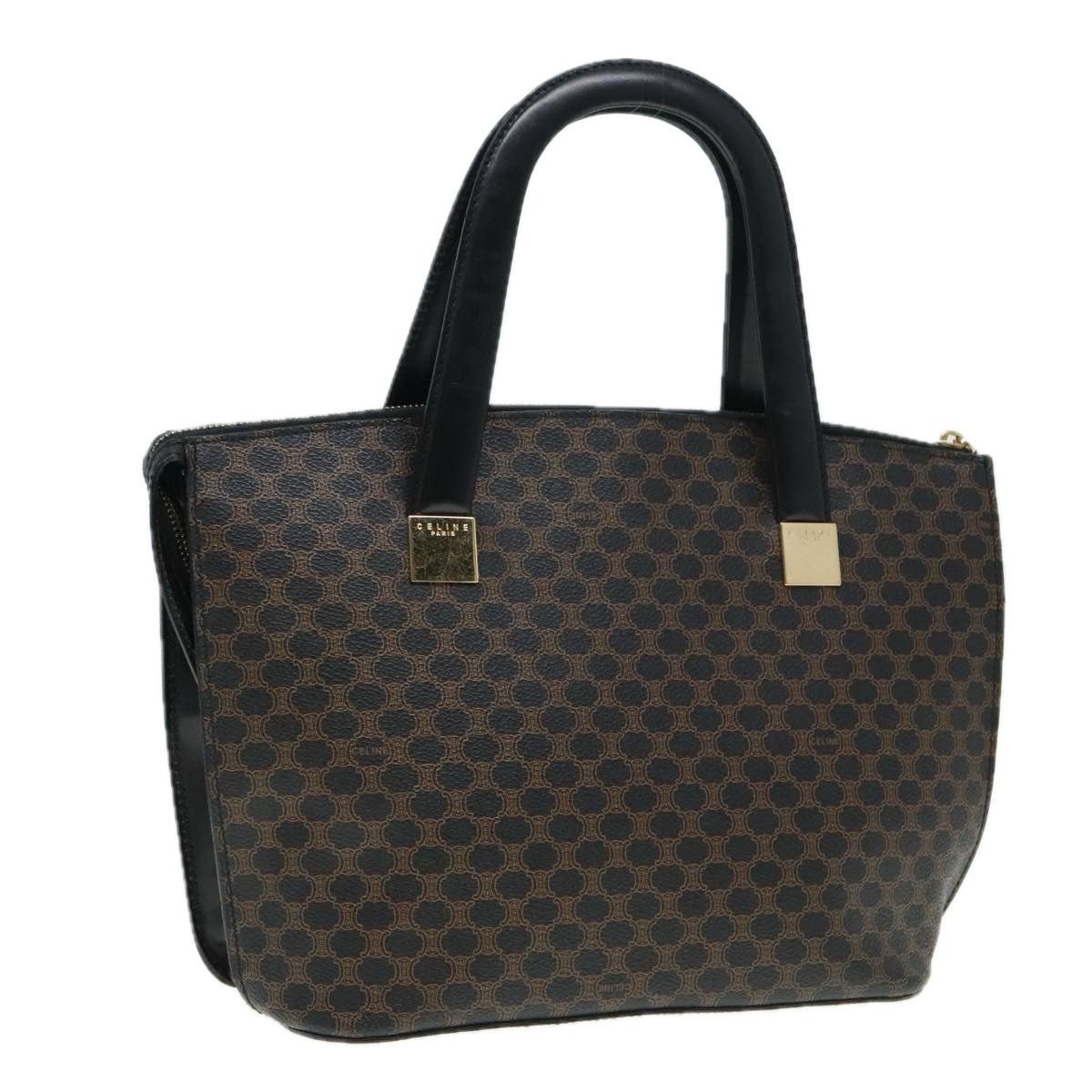 Celine CELINE Macadam Canvas Hand Bag Pvc Black Size ONE SIZE - 1 Thumbnail