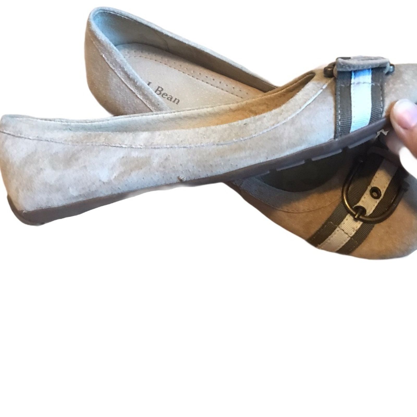L.L. Bean L.L Bean Tan Suede Buckle Flats Size US 7 / IT 37 - 4 Thumbnail