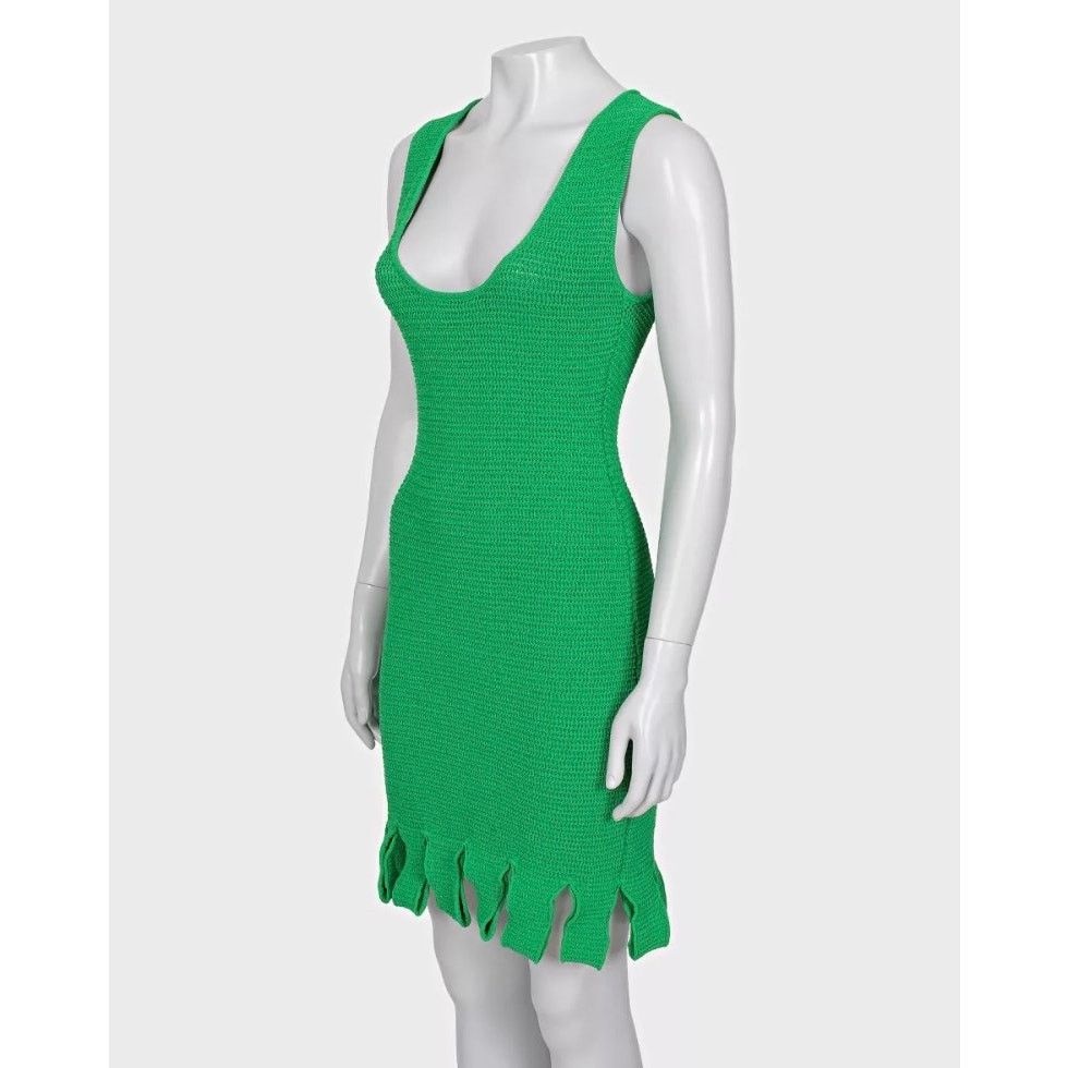 Bottega Veneta Bottega Veneta Green Knitted Dress XS Size XS / US 0-2 / IT 36-38 - 2 Thumbnail