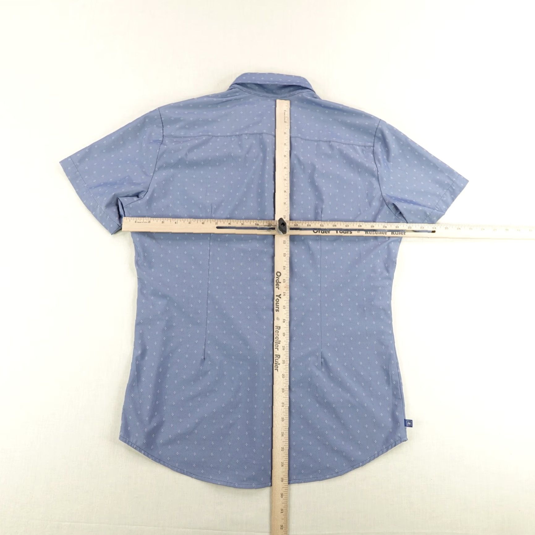 Mizzen+Main Mizzen Main Shirt Mens Medium Blue Leeward Trim Fit Button Up Performance Flex Size US M / EU 48-50 / 2 - 7 Thumbnail