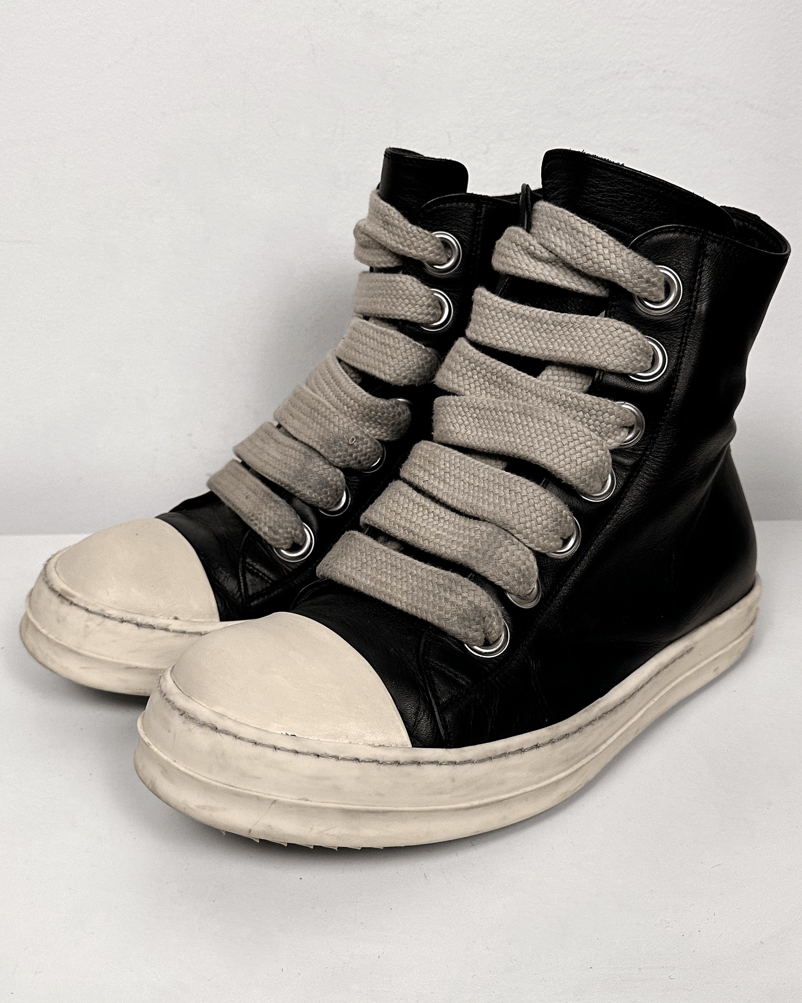 Rick Owens Rick Owens Leather Black Jumbo Lace Ramones Size US 11.5 / EU 44-45 - 6 Thumbnail