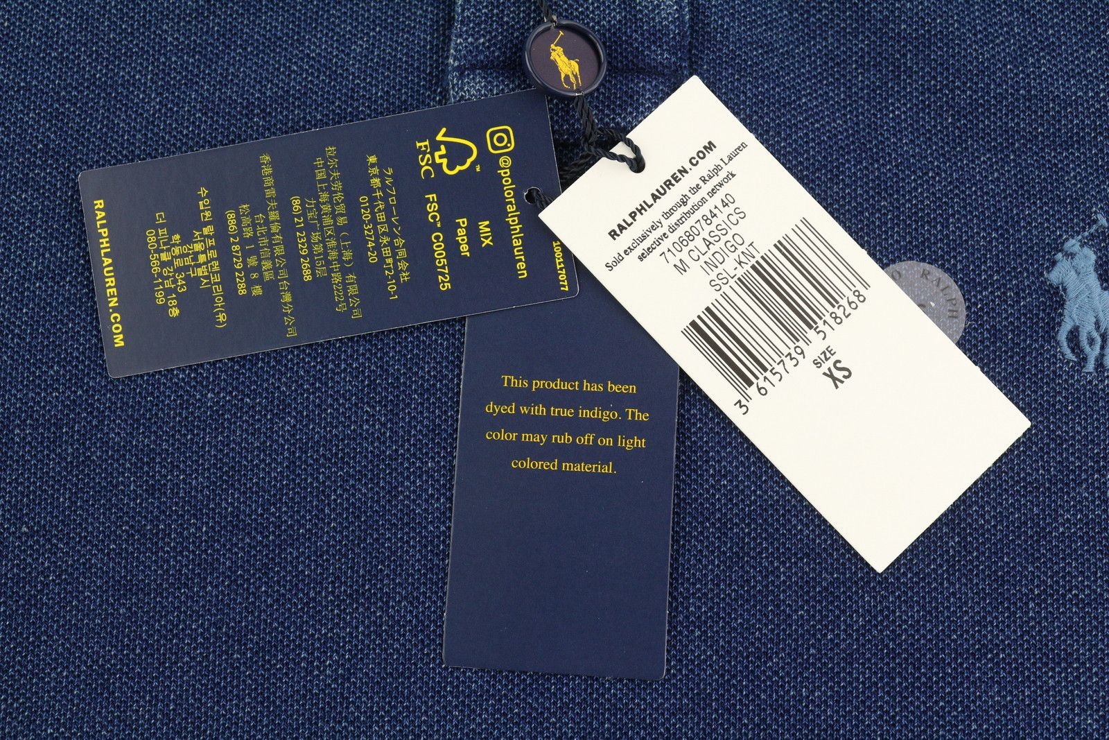 Polo Ralph Lauren CUSTOM SLIM FIT XS Blue Short Sleeve Polo T-Shirt 84539 Size US XS / EU 42 / 0 - 7 Thumbnail