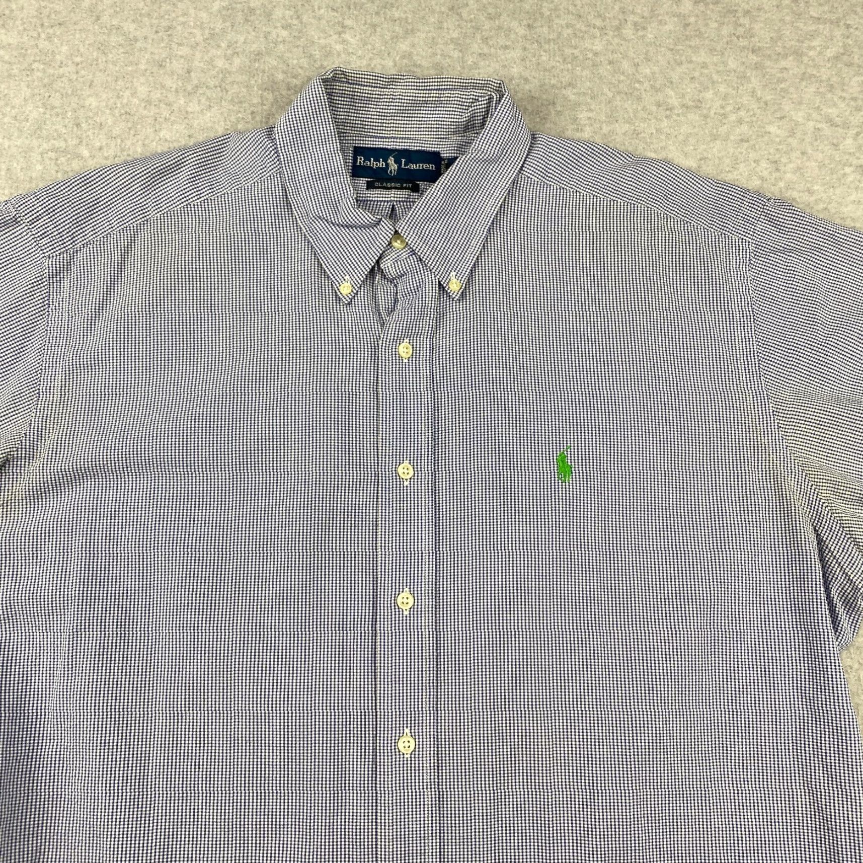 Ralph Lauren Ralph Lauren Button Down Shirt Mens XL Blue Checkered Short Sleeve Classic Fit Size US XL / EU 56 / 4 - 2 Thumbnail