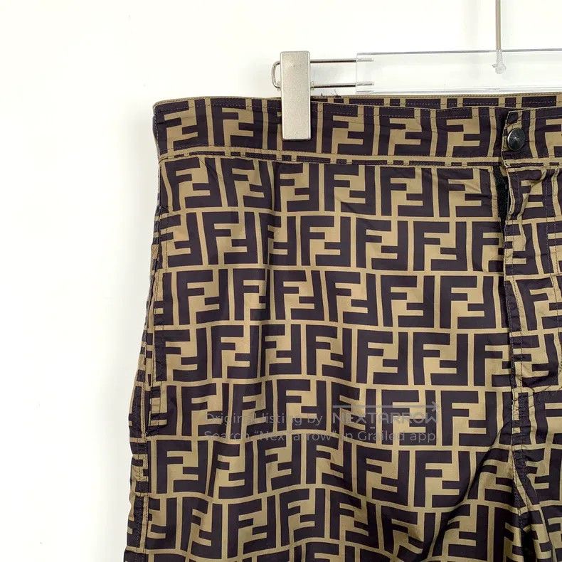 Fendi Fendi Brown logo lettering full print casual shorts Size US 36 / EU 52 - 3 Thumbnail