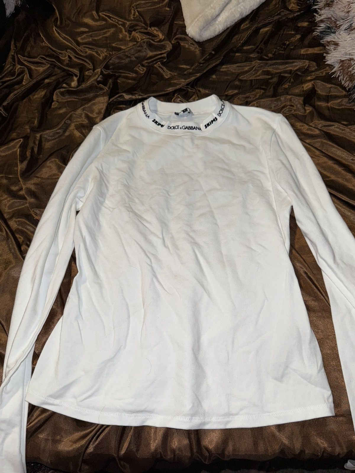 SKIMS SKIMS × Dolce&Gabbana Cotton Jersey Long Sleeve T-Shirt Size L / US 10 / IT 46 - 3 Thumbnail