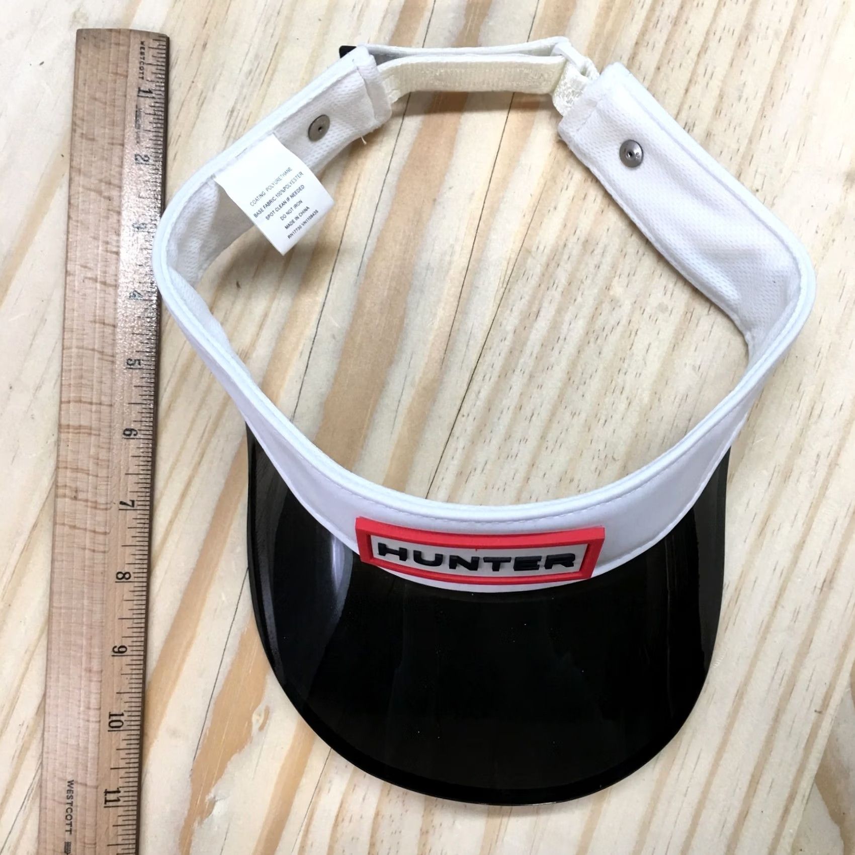 Hunter Hunter Visor Hat Mens White Black One Size Adjustable Polyurethane Curved Brim Size ONE SIZE - 4 Thumbnail