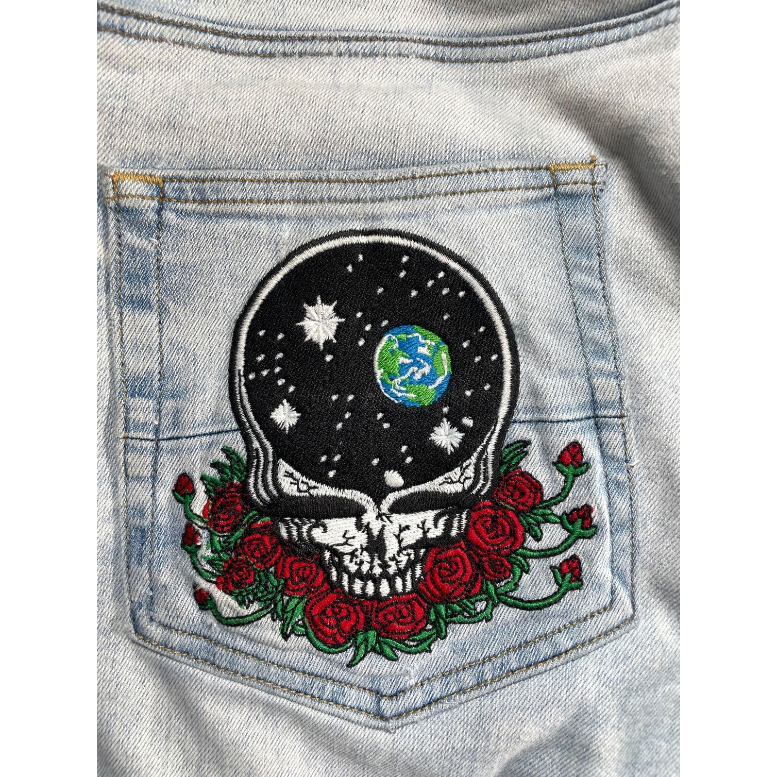 Amiri Amiri Grateful Dead Patchwork Light Wash Jeans Size US 33 - 4 Thumbnail