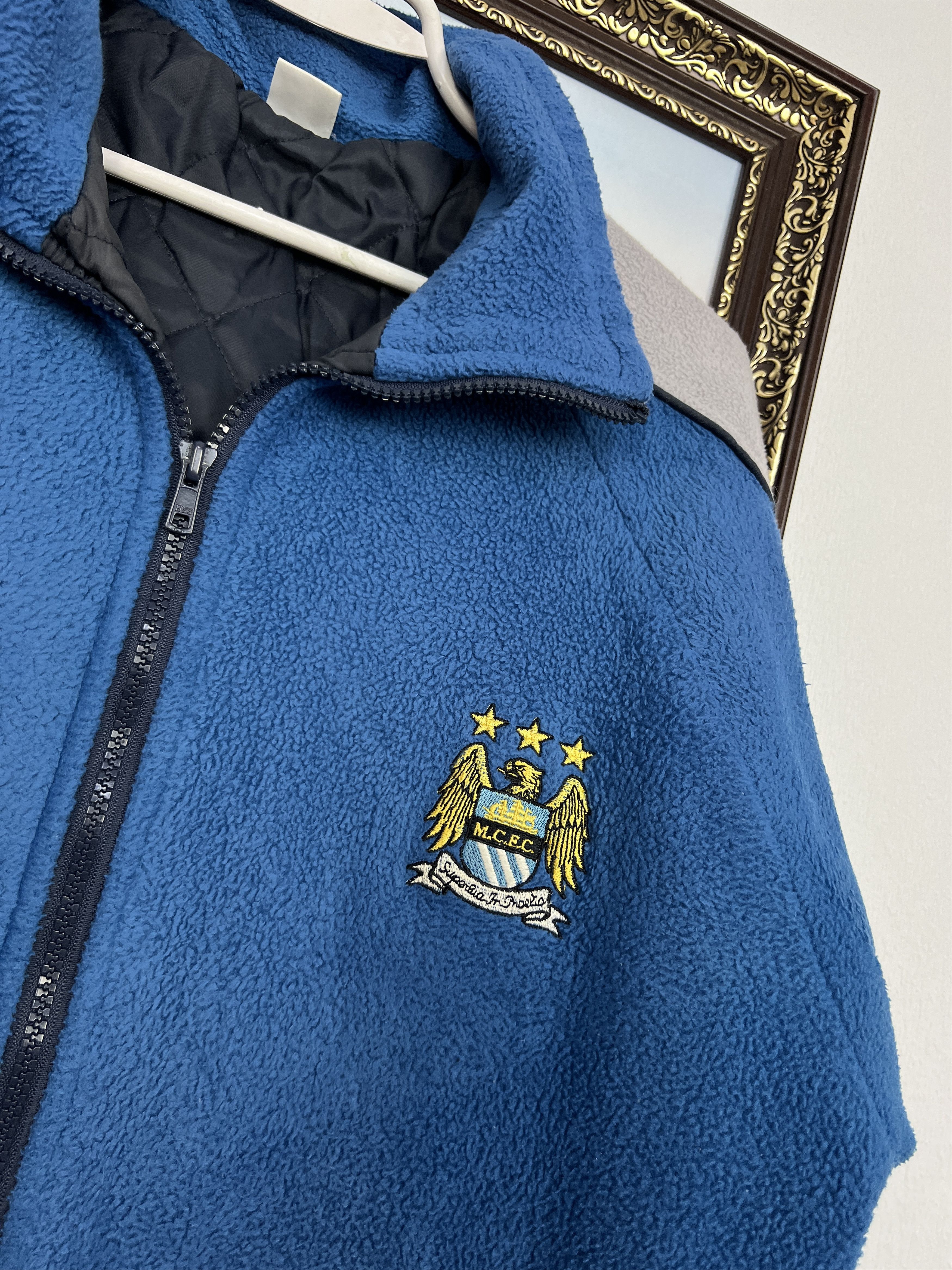 Adidas Vintage Manchester City Football Fleece Jacket Rare Size US M / EU 48-50 / 2 - 3 Thumbnail