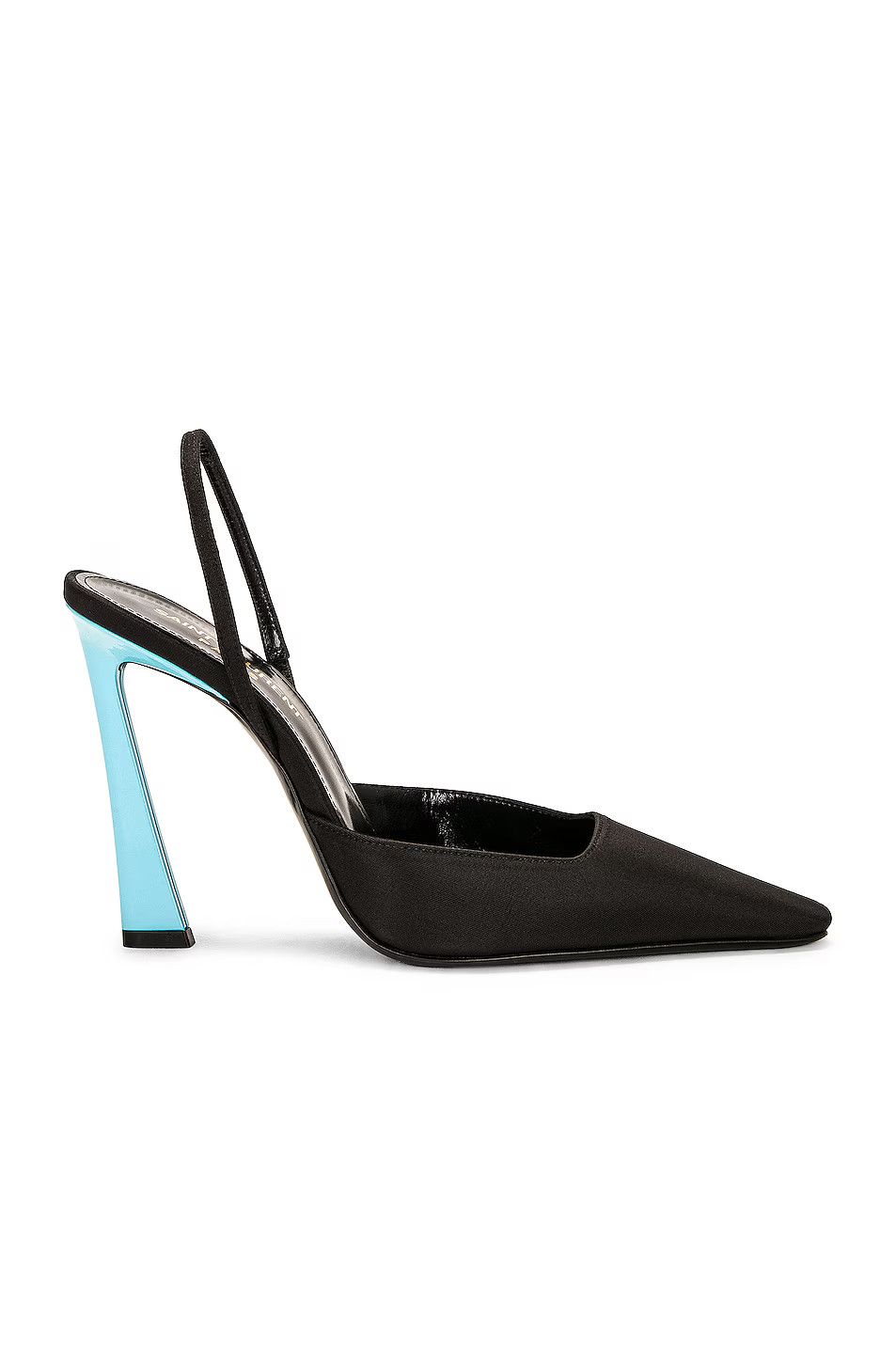 Saint Laurent Paris o1bcso1str1124 Blade Slingback Pumps in Nero/Blue Size US 6 / IT 36 - 1 Thumbnail