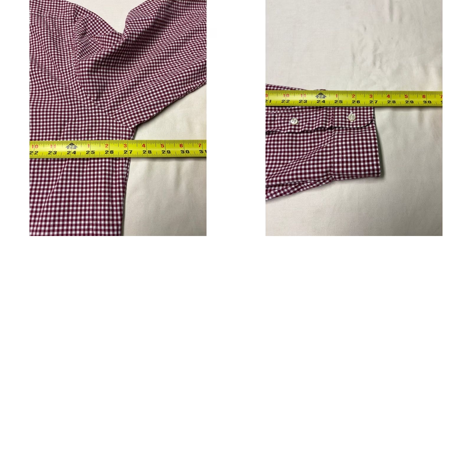 Ralph Lauren Ralph Lauren XXL Burgundy White Gingham Button Down Shirt - Classic Fit, Long Sleeve, Silk Blend Size US XXL / EU 58 / 5 - 8 Thumbnail