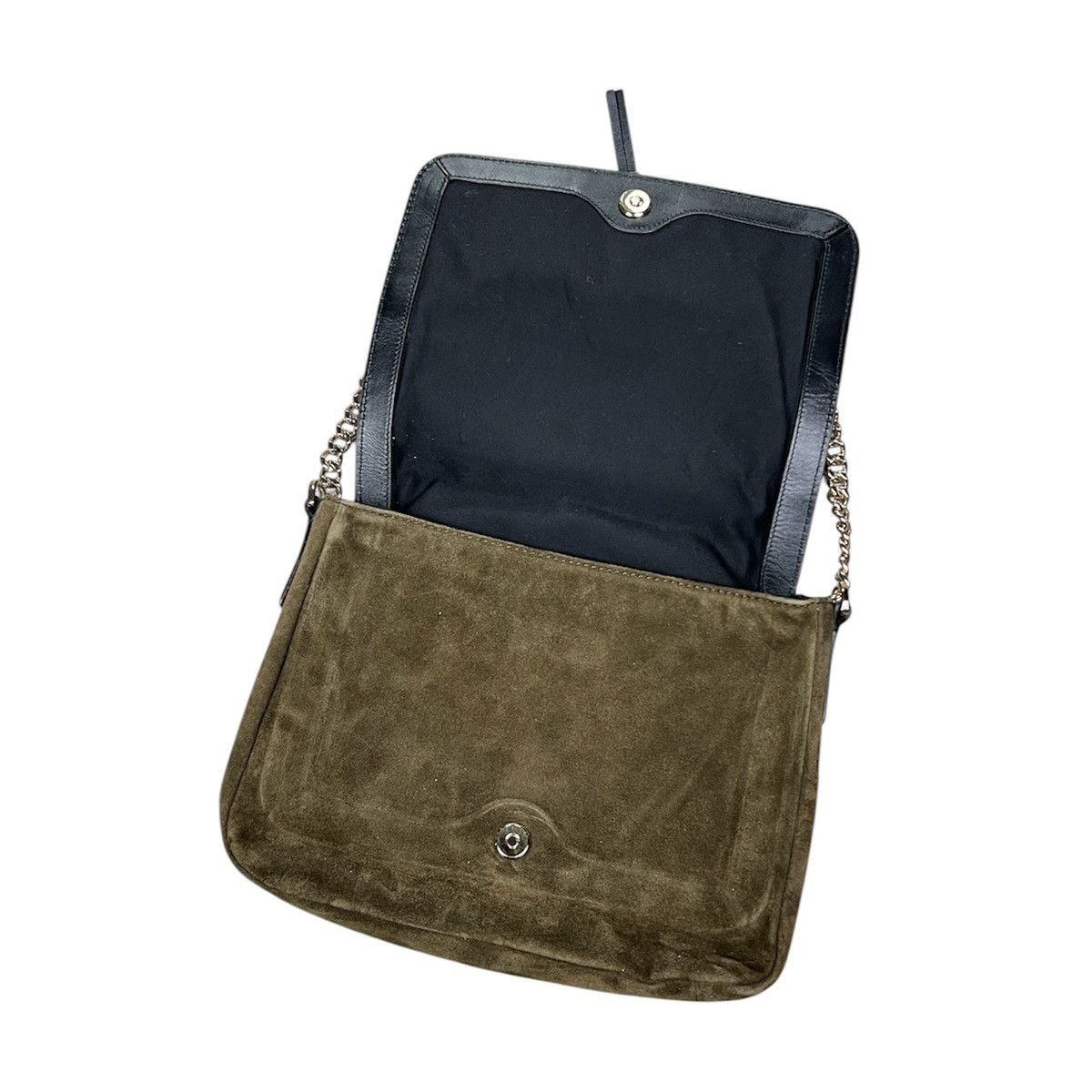 Hugo Boss Hugo Boss Victoria Suede & Leather Crossbody Bag Khaki Olive Size ONE SIZE - 6 Thumbnail