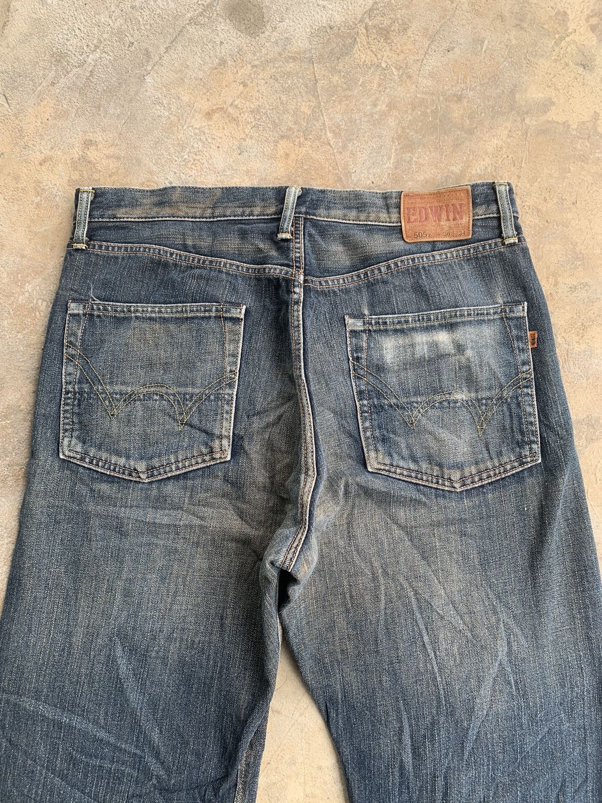 Edwin × Japanese Brand × Vintage Vintage Edwin 505z Selvedge Distressed Denim Size US 35 - 5 Thumbnail
