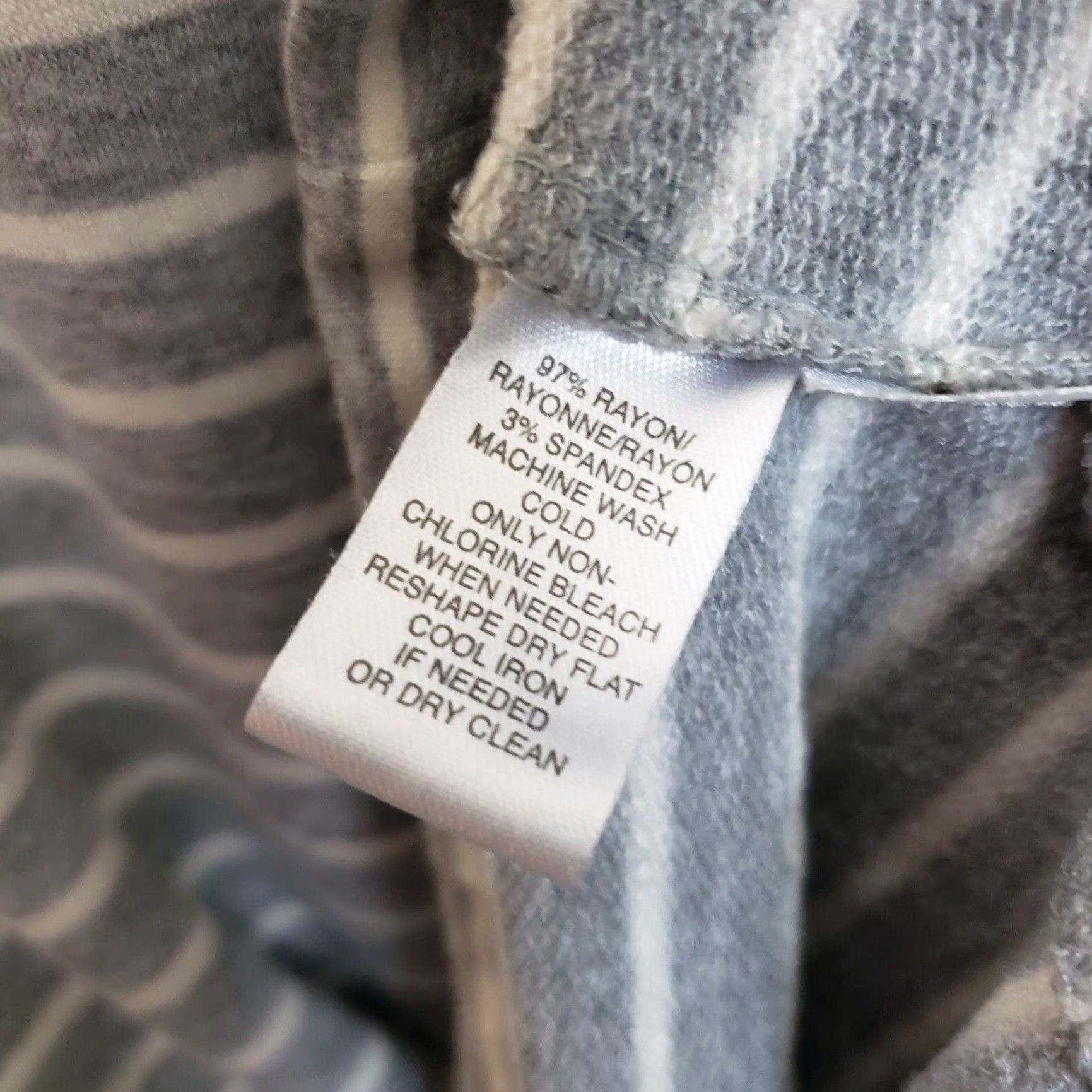 Lou & Grey Lou & Grey Womens Hooded Dress Sz Medium Gray Stripe Long Sleeve Rayon Size M / US 6-8 / IT 42-44 - 6 Thumbnail