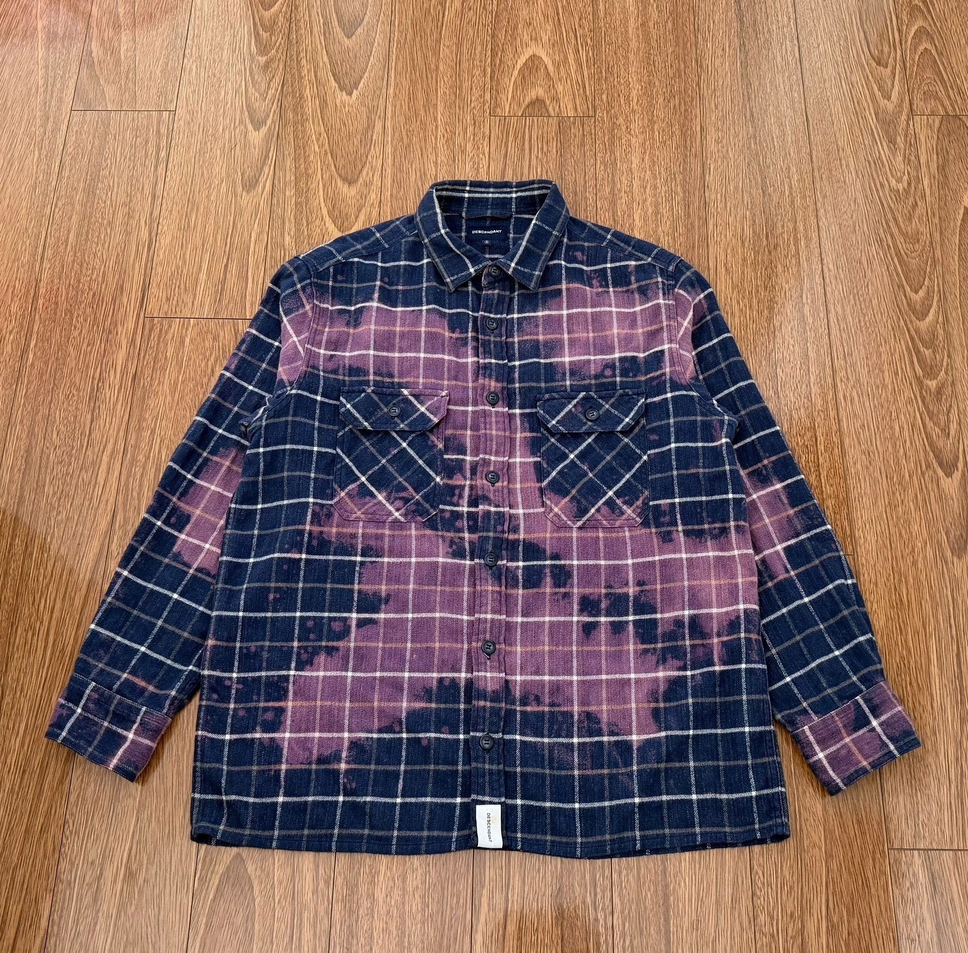 Descendant Descendant Moss Check Tie-Dye LS Shirt Size US L / EU 52-54 / 3 - 1 Thumbnail