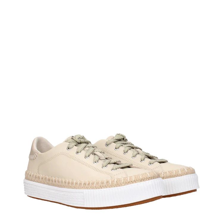Chloe ob1o1e1024 Leather Sneakers in Beige Size US 10 / IT 40 - 2 Thumbnail