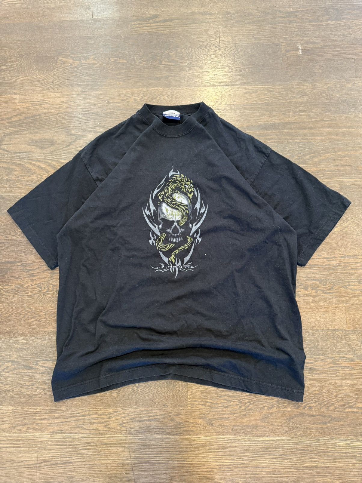 JNCO Vintage Y2k Jimmy Z Dragon Skull T Shirt 2000s Size US XL / EU 56 / 4 - 1 Thumbnail