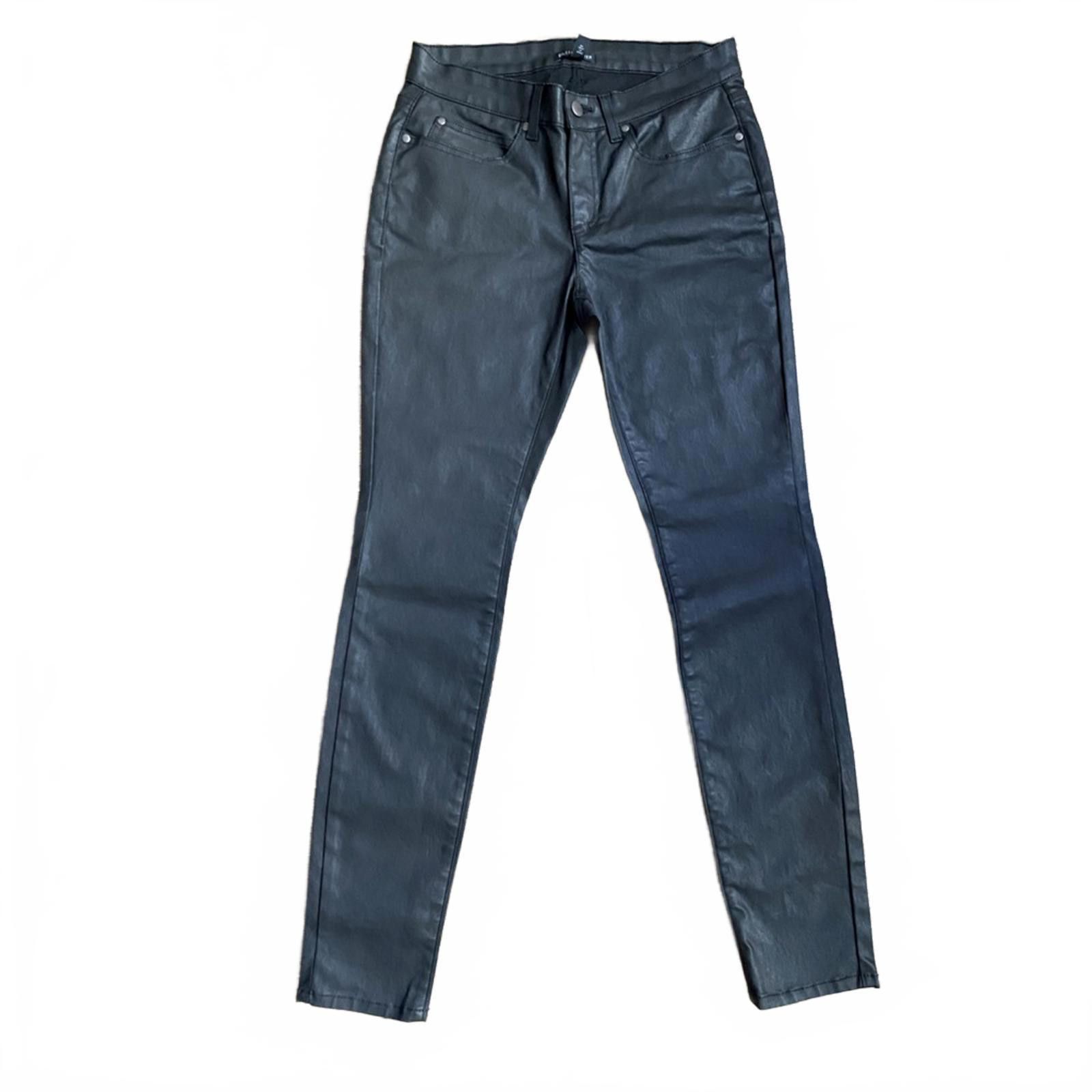 Eileen Fisher Eileen Fisher Black Wax Coated Skinny Pants 6 Mid Rise AS-IS Size 28" / US 6 / IT 42 - 2 Thumbnail