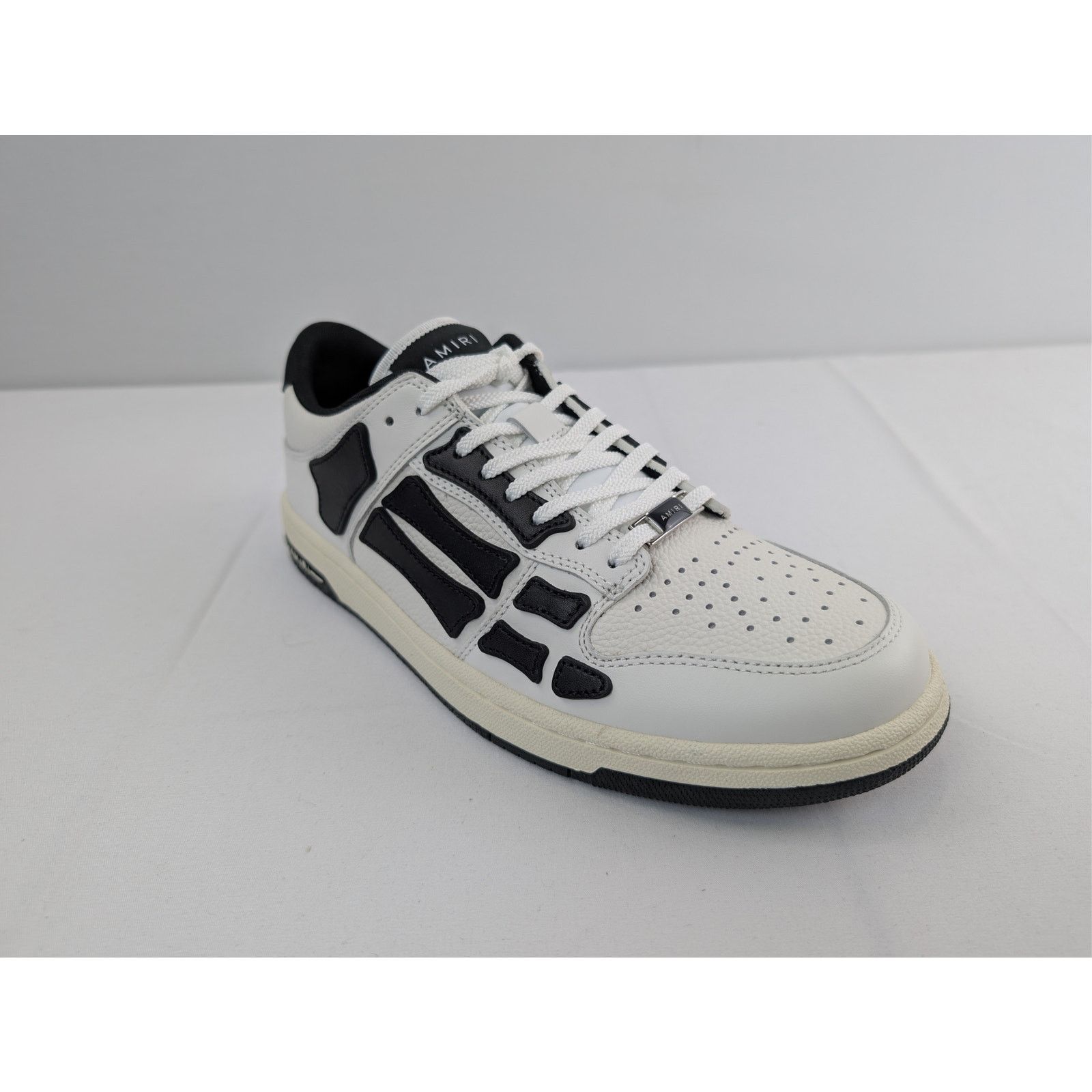 Amiri o1rshd1 Skelton Low-Top Sneakers in White/Black Size US 12 / EU 45 - 3 Thumbnail