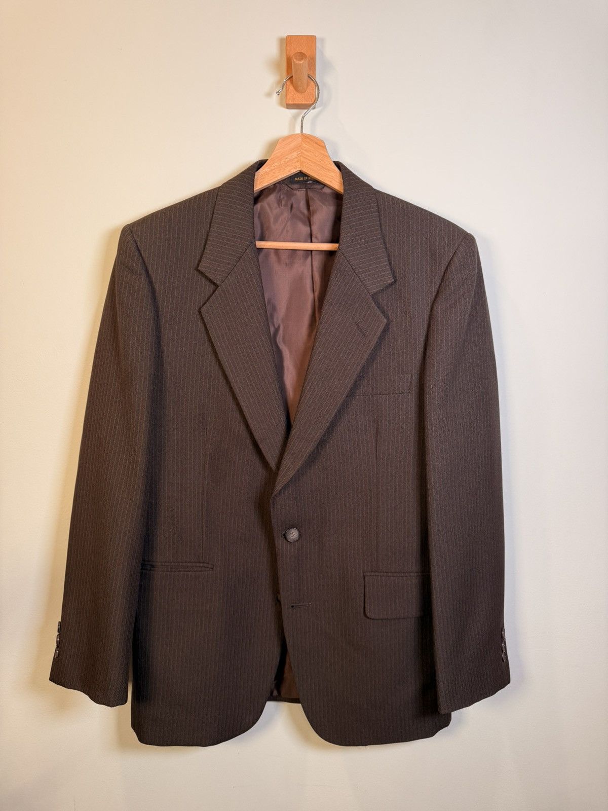 Other Vintage Jon York Brown Pinstripe Blazer |Classic Menswear 70 Size 40R - 1 Thumbnail