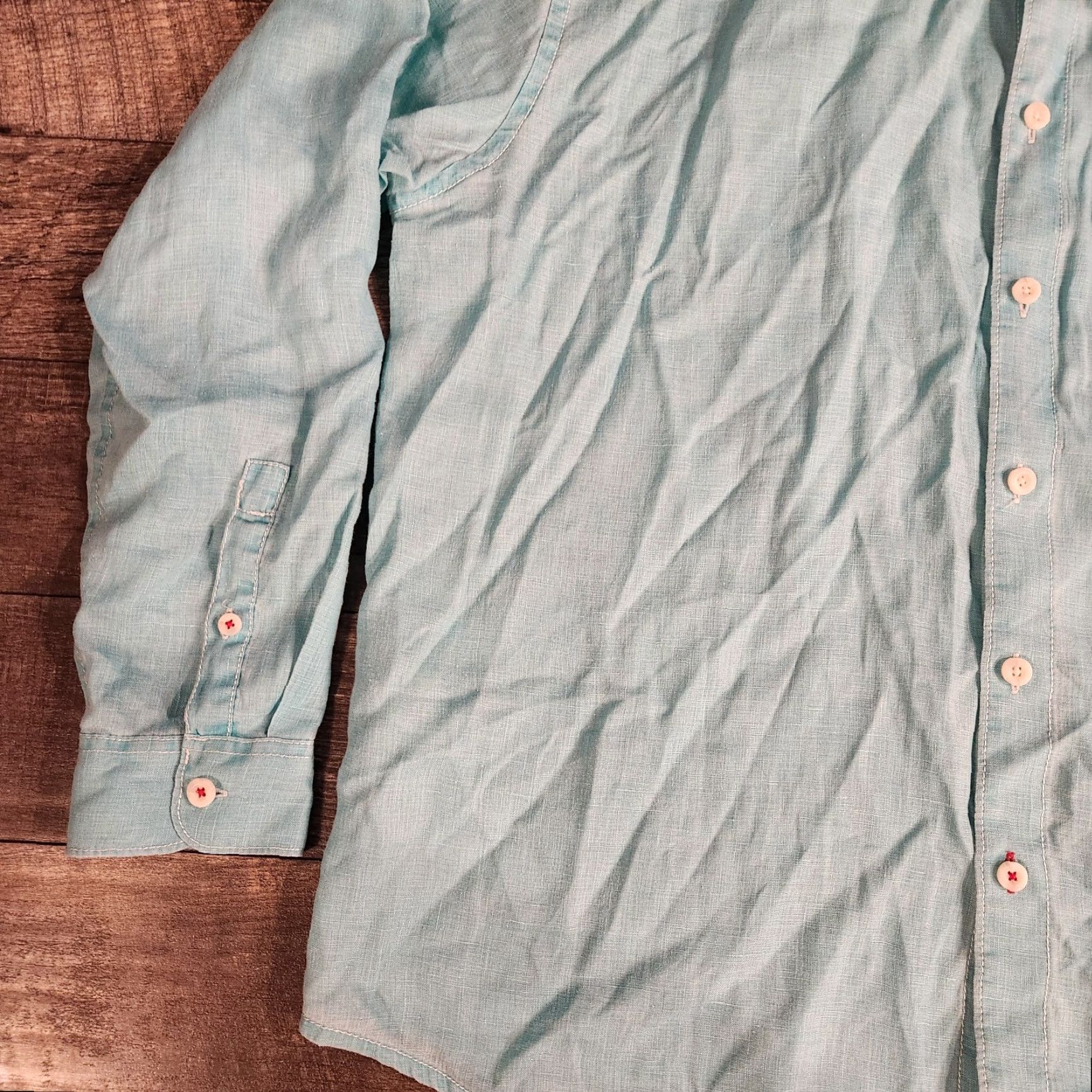 Tommy Bahama Tommy Bahama Shirt 2XL Button-Up Long Sleeve Linen Beach Teal Blue Casual Mens Size US XXL / EU 58 / 5 - 4 Thumbnail