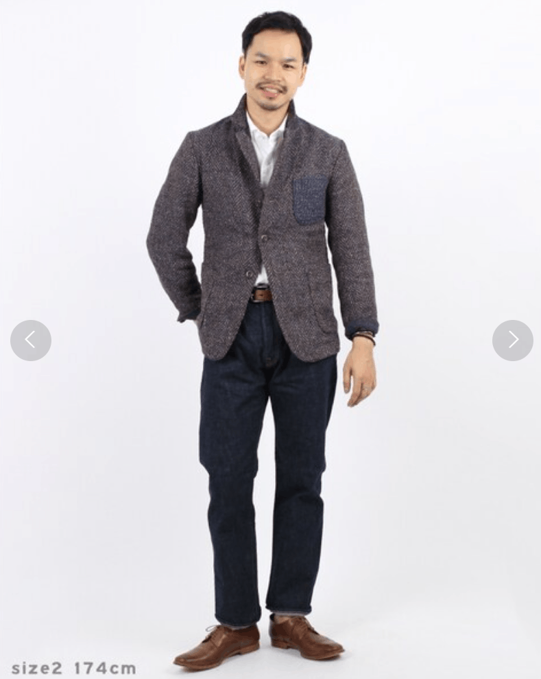 45R Indigo Kuba Tweed Blazer Jacket
