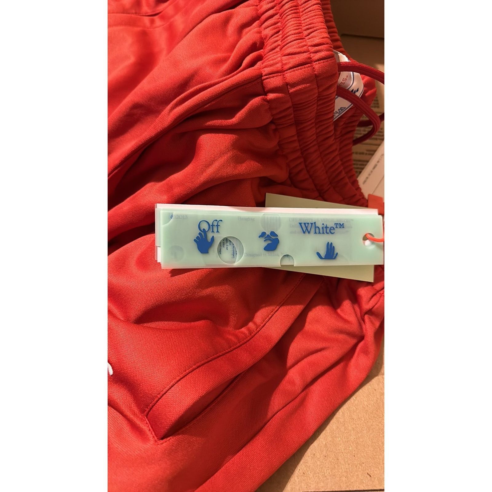 Off-White Off-White Hand Logo Shorts Red M Size ONE SIZE - 4 Thumbnail