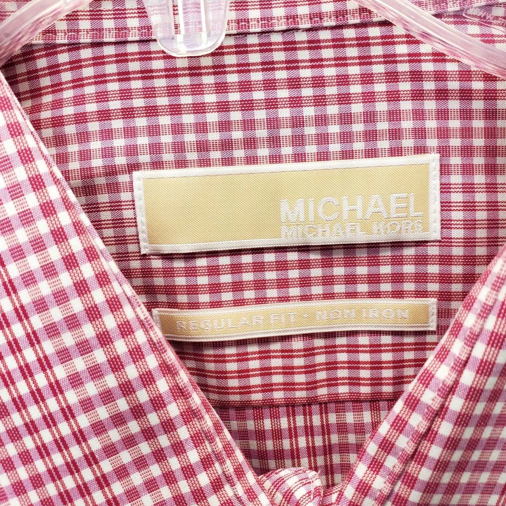 Michael Kors Michael Kors Dress Shirt Mens 18 Multi Checkered Regular Fit Non Iron Button Down XS Size 48R - 4 Thumbnail