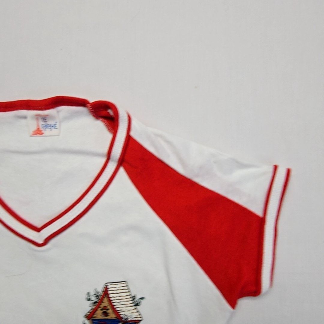 Vintage Vintage Montana Tee Red White V-Neck Womens Medium Shirt Size M / US 6-8 / IT 42-44 - 5 Thumbnail